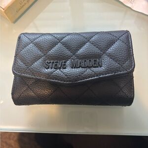 Steve Madden Quilted Black Leather Wallet